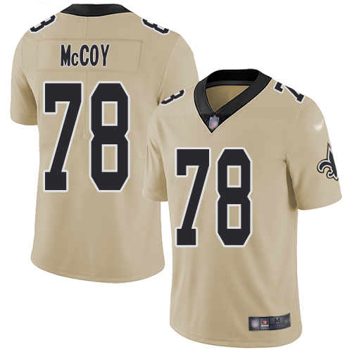 Men New Orleans Saints Limited Gold Erik McCoy Jersey NFL Football #78 Inverted Legend Jersey